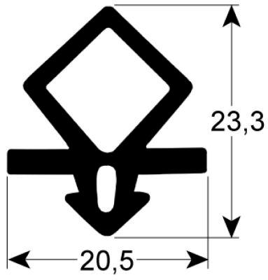 Gas för walk-in kylsprofil 9935Qty levererad av Meter Black