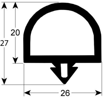 Gas för walk-in kylsprofil 9991Qty levererad av Meter Black