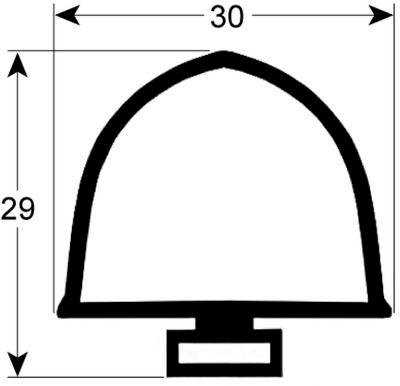 Kylrumsförpackningsprofil 9992 L 6000mm grå