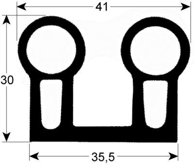 Kylrumsförpackningsprofil 9986 VPE 10m svart