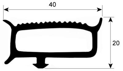 Kylrumsförpackningsprofil 9780 B 680mm L 1930mm Socket Dimensions Grey