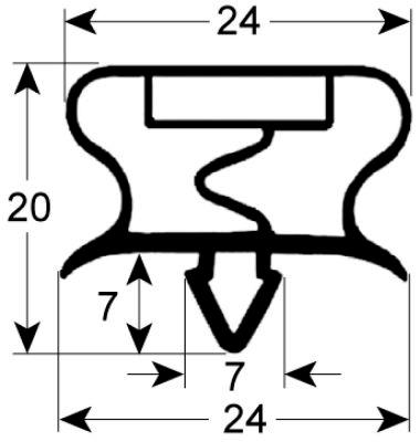 Packningar för cool profil 9195 B 625mm L 1380mm Socket Dimensions