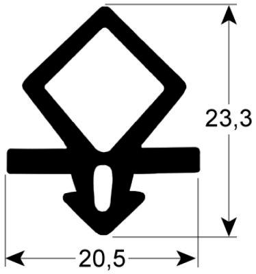 Kylrumsförpackningsprofil 9935 VPE 25M svart