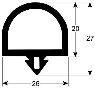 Kylrumsförpackningsprofil 9991 VPE 6M svart