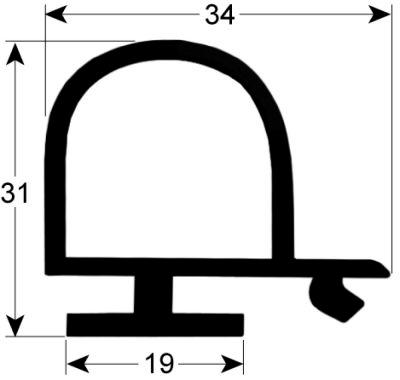 Kylrumsförpackningsprofil 9981 VPE 6M svart