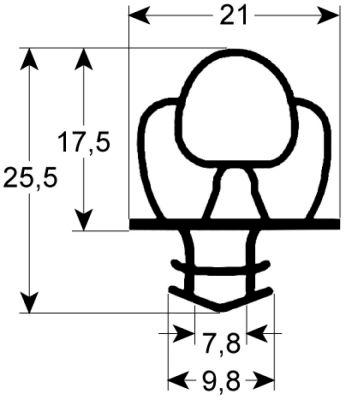 Packningar för cool profil 9650 b -mm l 2500mm stickdimensioner