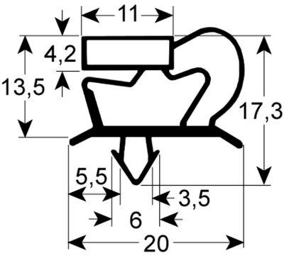 Packningar för cool profil 9048 B 180mm L 415mm stickdimensioner