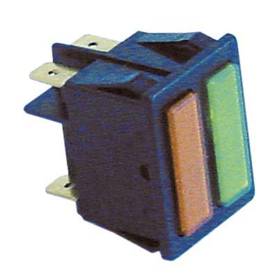Signallampans installationsdimensioner 30x22mm 230V Röd/grön anslutning Flat Plug 6.3 mm Temp.Best. 125/55 ° C