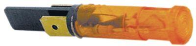 Signallampa Ø 9mm installationsdimensioner Ø9mm 400V gul anslutning Flat Sticks 6,3 mm temp.Best. 85 ° C.